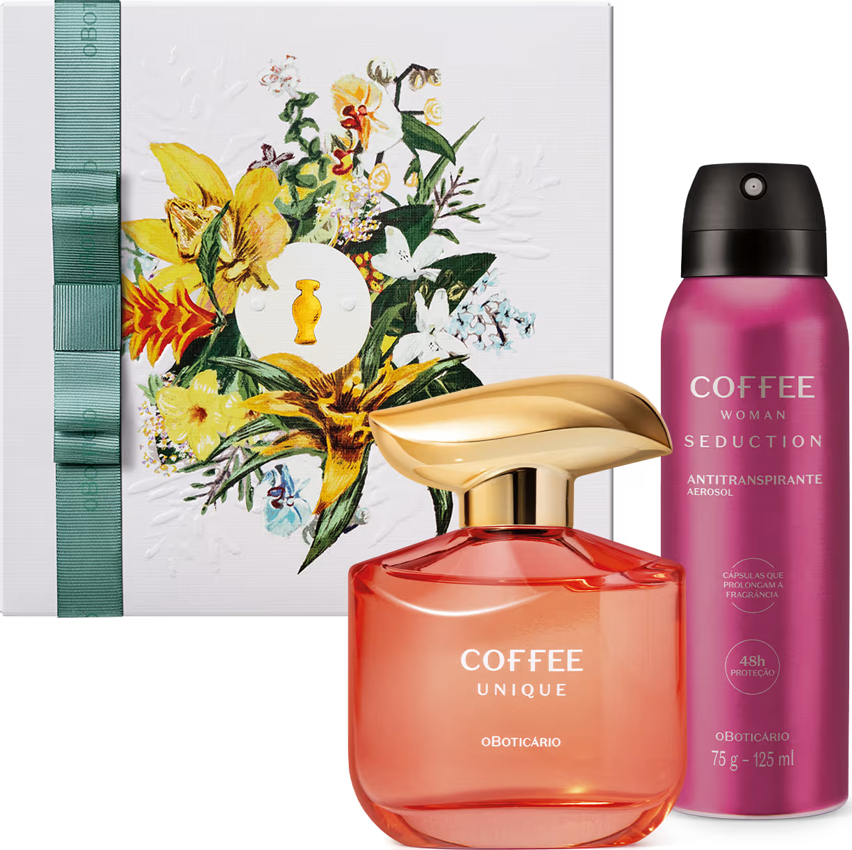 Combo Presente Dia Das Mães Coffee Woman: Unique Desodorante Colônia 100ml + Desodorante Antitranspirante Seduction 75g/125ml