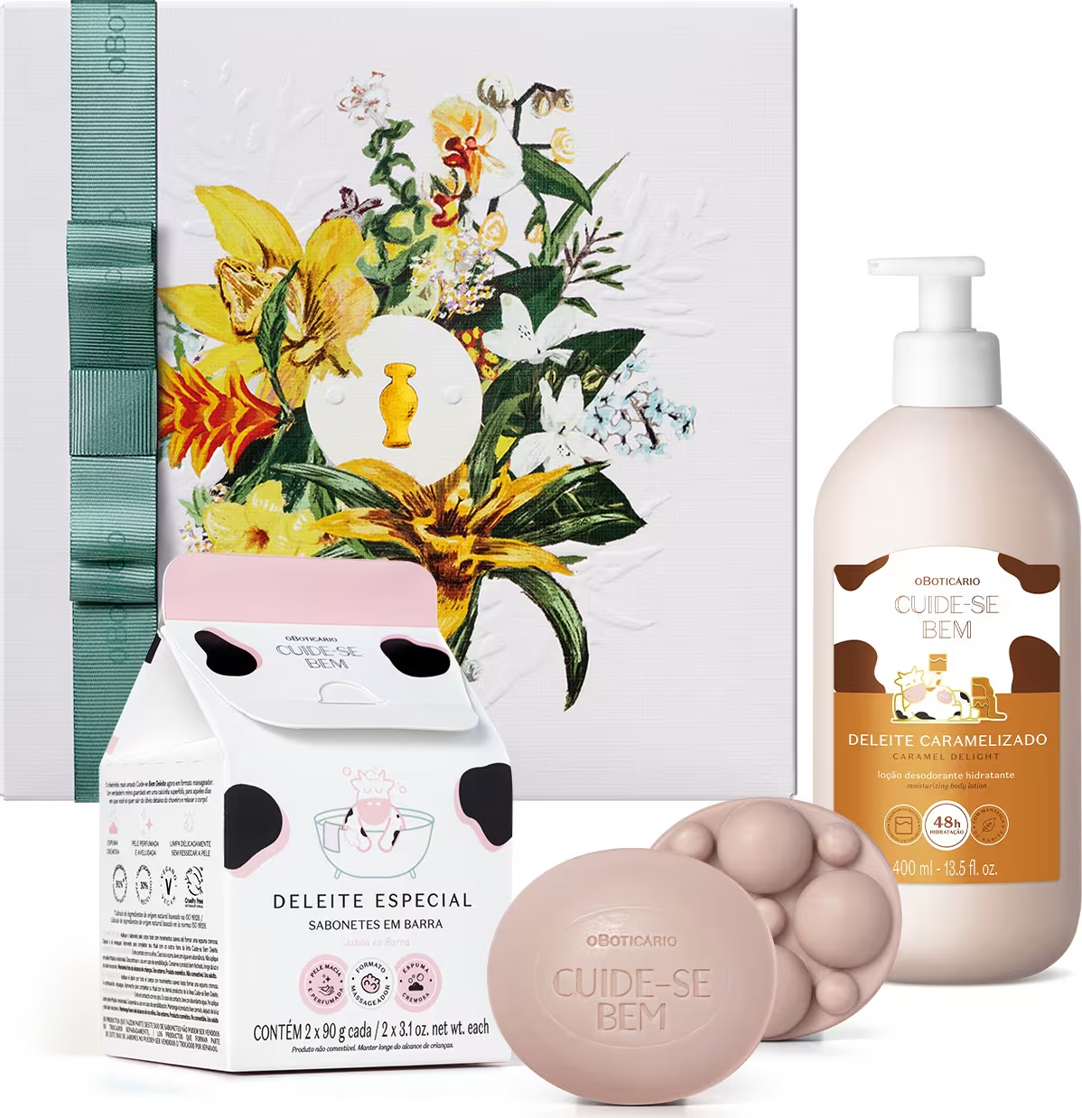 Combo Presente Dia das Mães Cuide-se Bem Deleite: Loção Corporal 400ml + Sabonetes Em Barra 2x90g