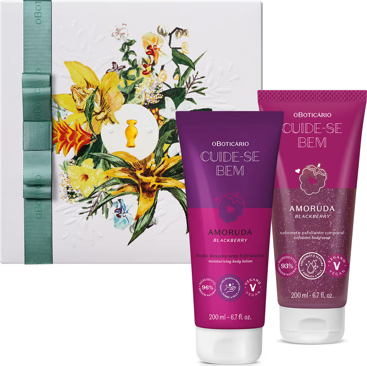 Combo Presente Dia Das Mães Cuide-Se Bem Amoruda : Loção Corporal 200ml + Sabonete Líquido 200ml