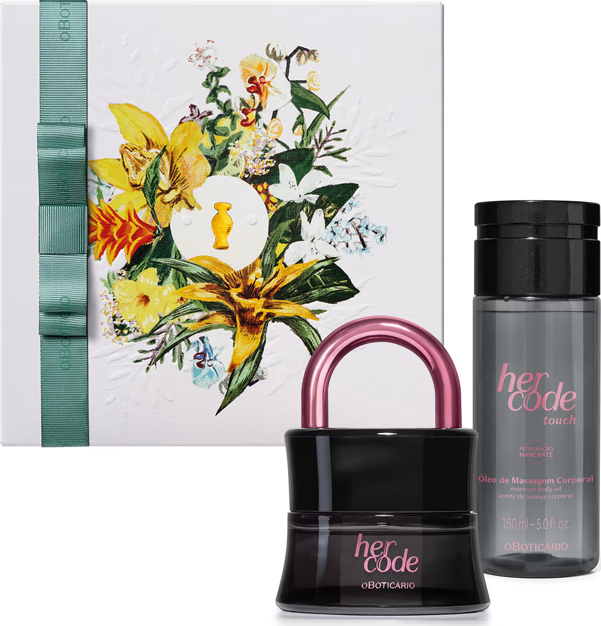 Combo Presente Dia Das Mães Her Code Touch: Eau De Parfum 50ml + Óleo De Massagem Corporal 150ml