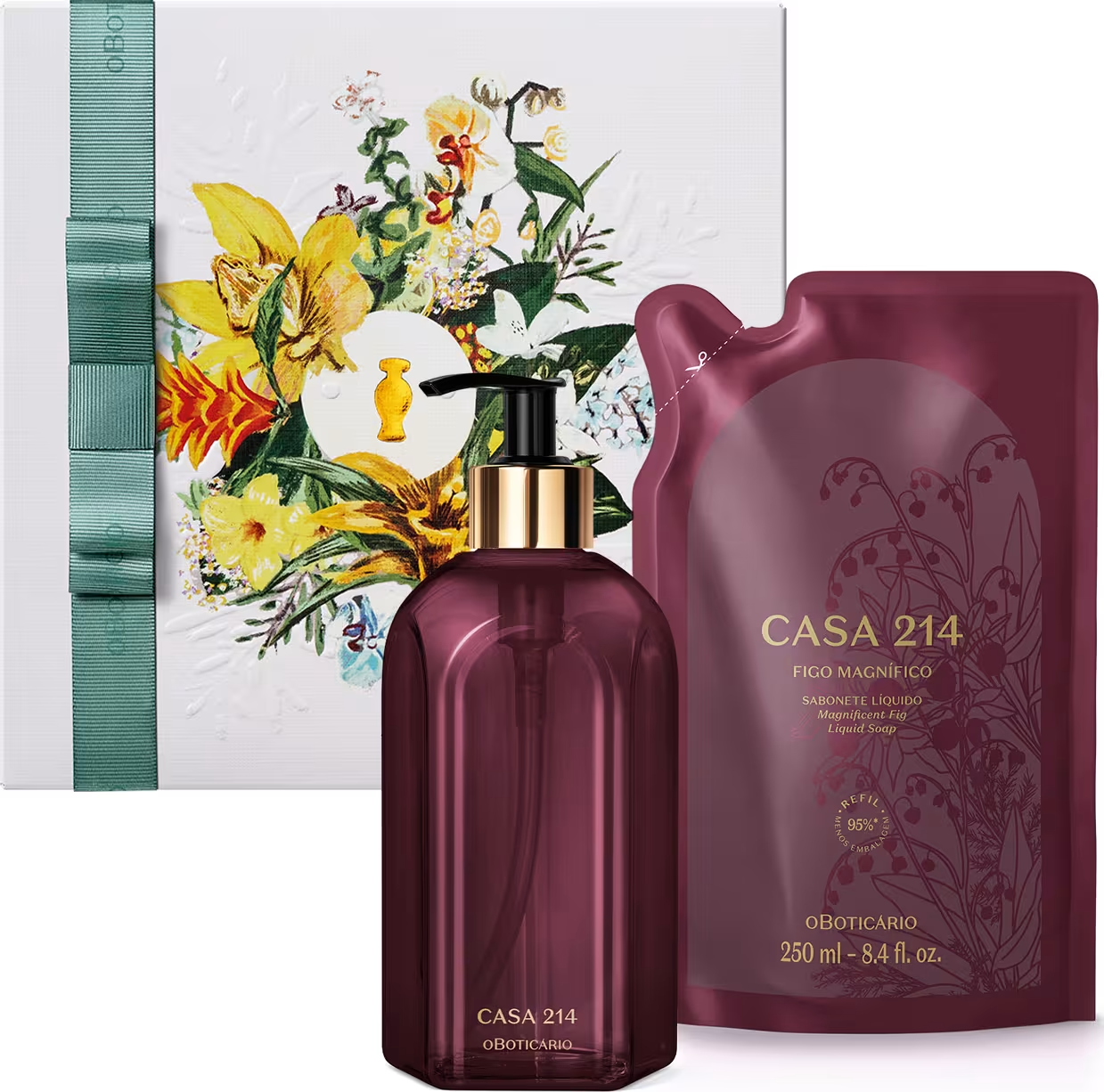 Combo Presente Dia Das Mães Figo Magnífico: Sabonete Líquido 250ml + Refil 250ml