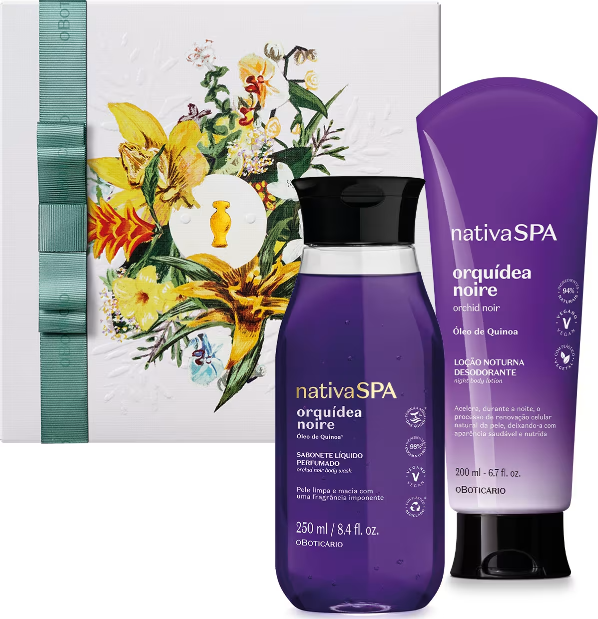 Combo Presente Dia das Mães Nativa Spa Orquídea Noire: Loção Corporal 200ml + Sabonete Líquido Perfumado 250ml