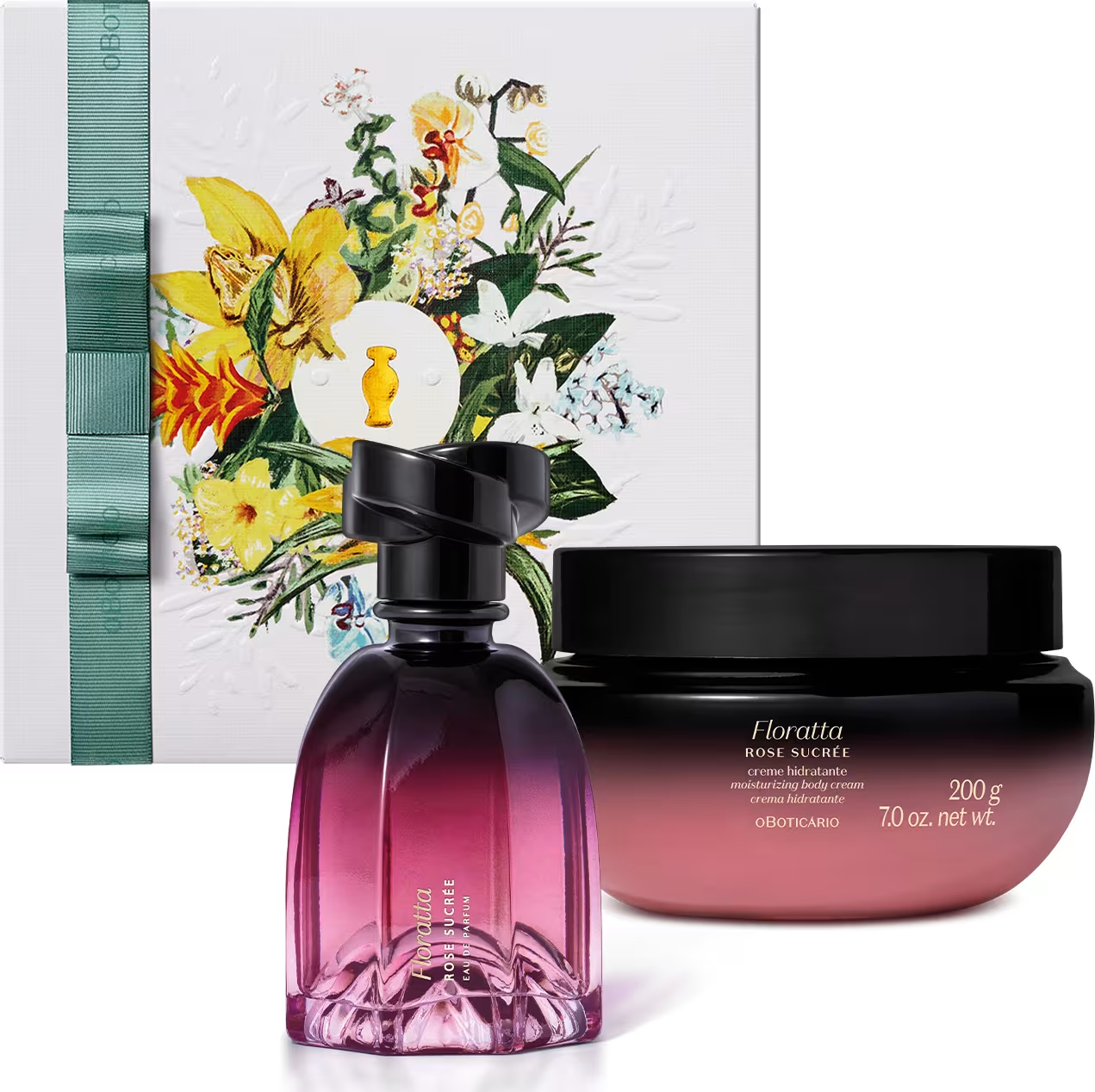 Combo Presente Dia Das Mães Floratta Rose Sucrée: Eau De Parfum 75ml +Creme Corporal 200g