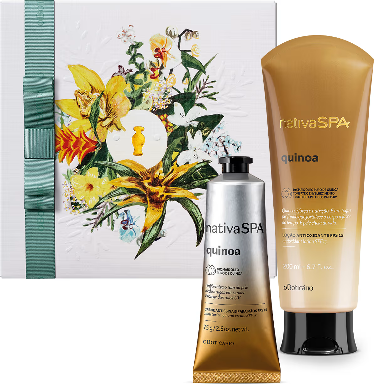 Combo Presente Dia Das Mães Nativa Spa Quinoa: Loção Corporal 200ml + Creme Para As Mãos Antissinais 75g