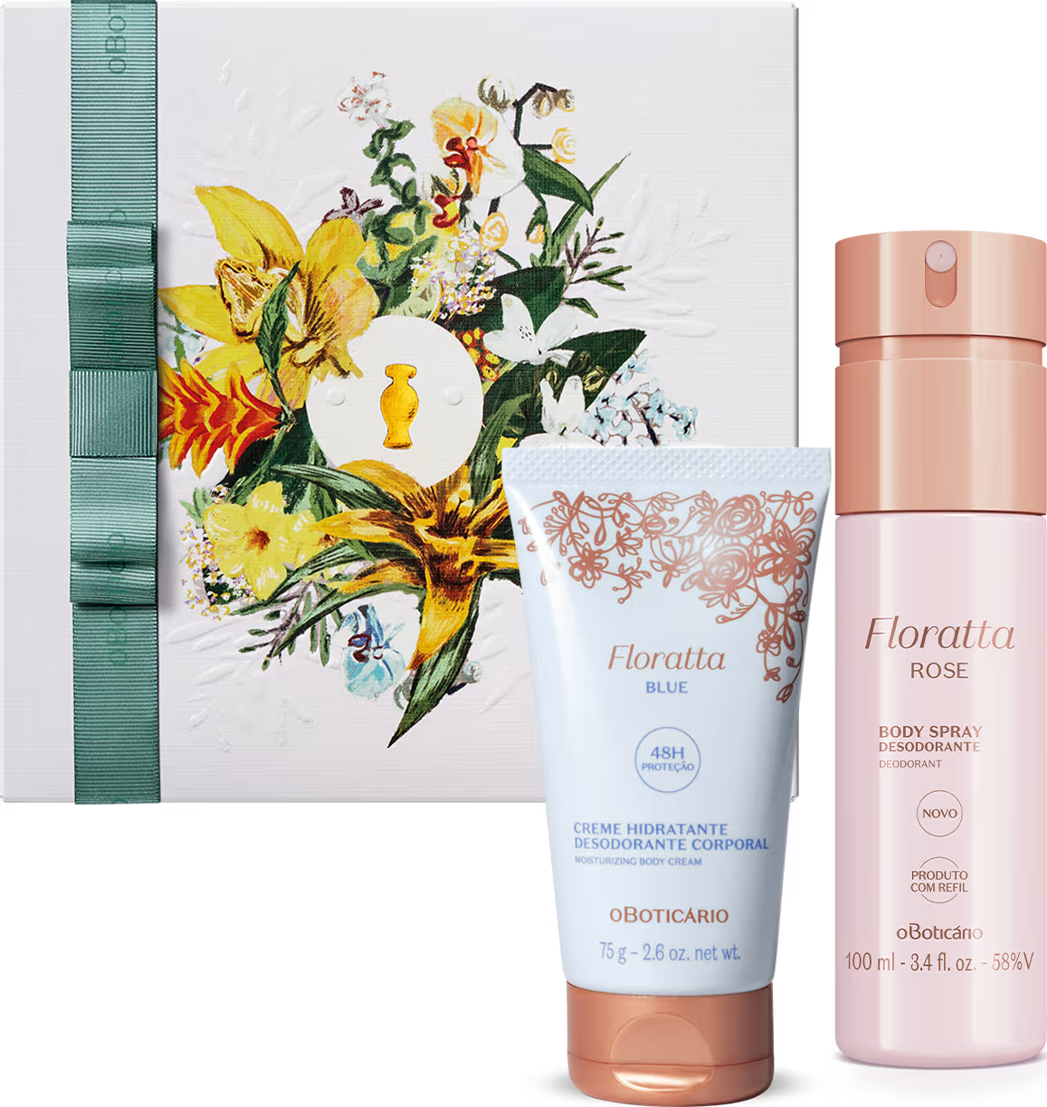 Combo Presente Dia das Mães Floratta Blue: Body Spray 100ml + Creme Corporal 75g